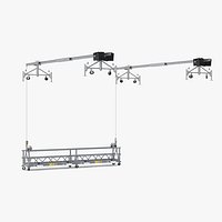 Window Cleaning Platform with Fastening to Roof Rigged for Cinema 4D