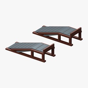 Workshop Service Ramp Pair with Braced Frames and Raised Stops