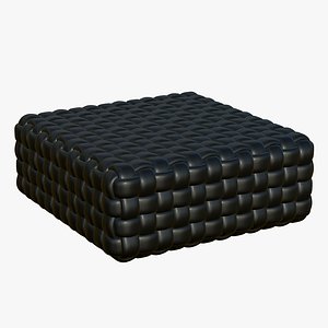 Realistic Black Leather Sofa Fashion Design 3D model