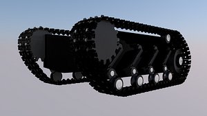 3D Tank Tread Tracks - Rigged and animated 3D model