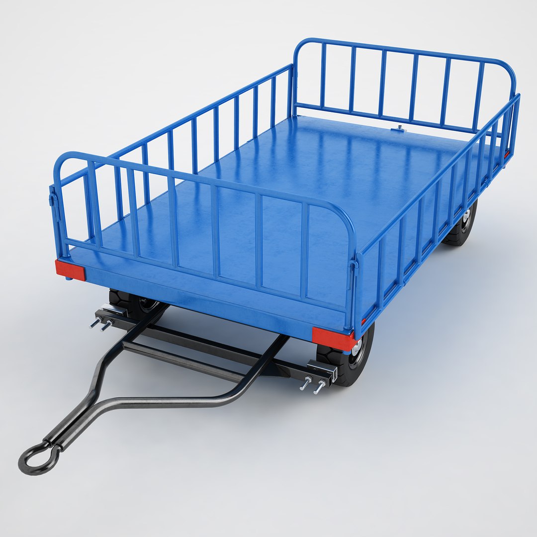 airport luggage trailer 3d x
