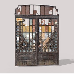 3D Worn Double Door model