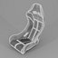 Bride ZIEG IV Classic Seat - Black FRP Silver Shell 3D Model 2026