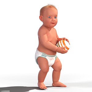 baby rigged 3D model