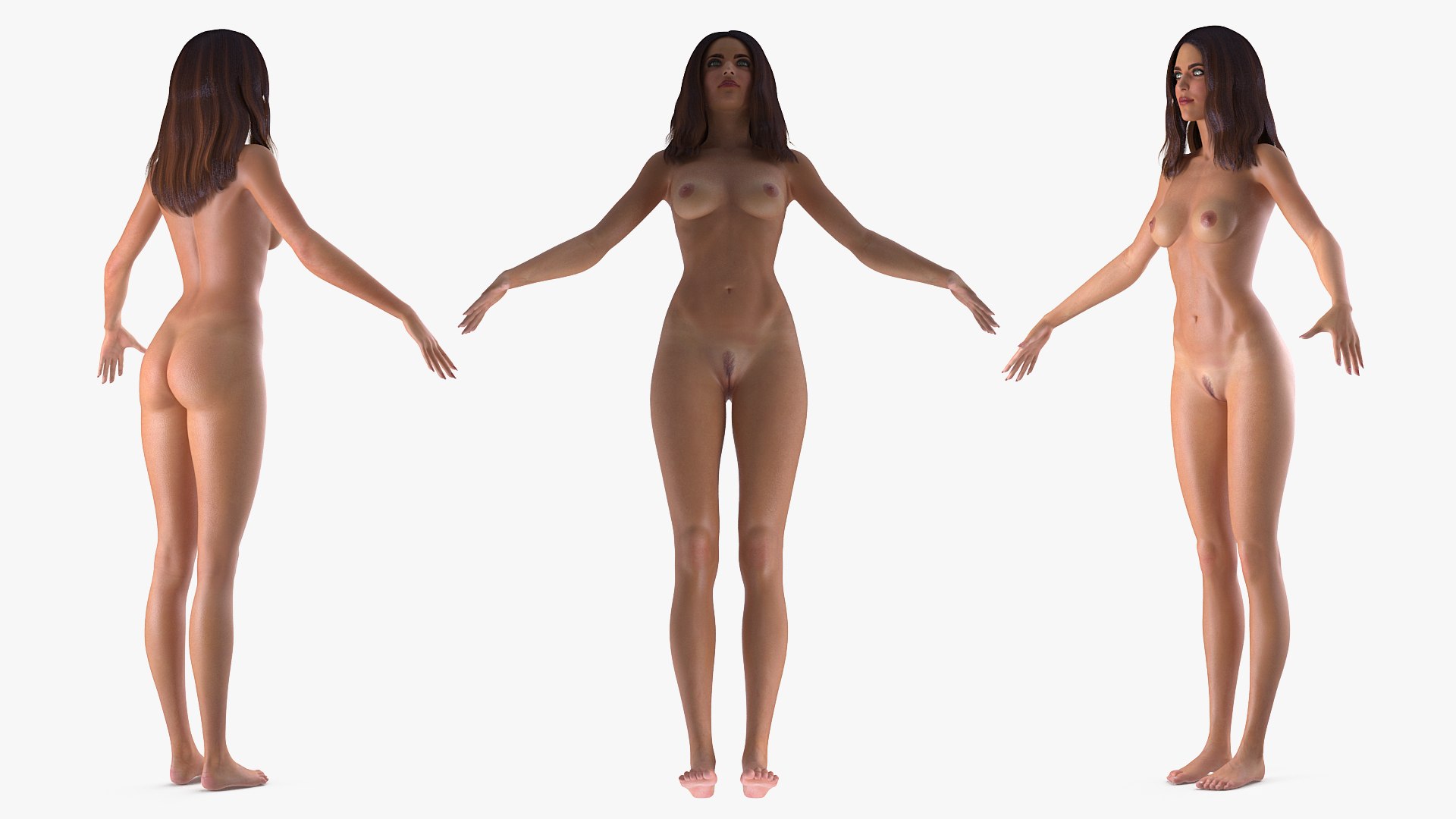 3d Nude Woman T Pose Model Turbosquid 1500049