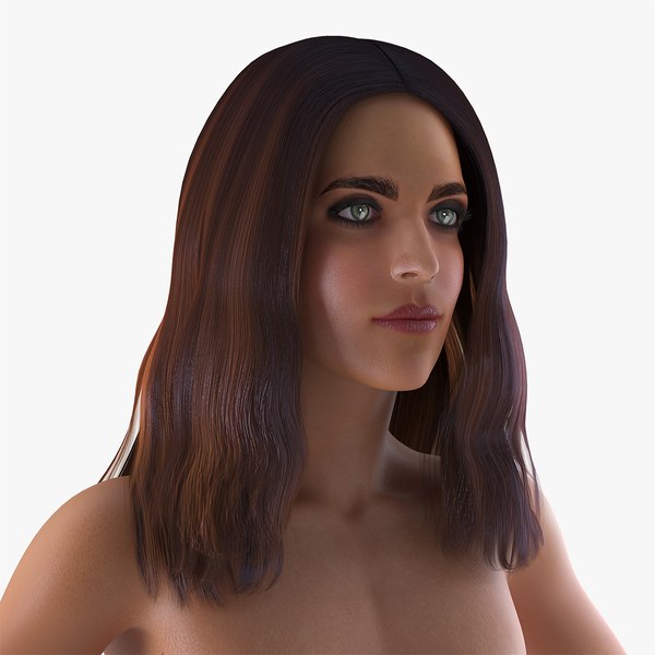 3D nude woman t-pose model