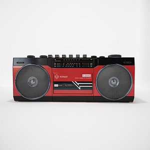 3D boombox retro low-poly vr