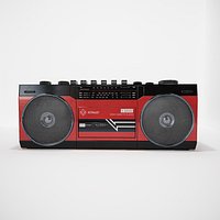 Boombox Retro VR / AR / low-poly 3D model