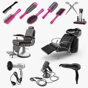 hair beauty salon equipment 3D model