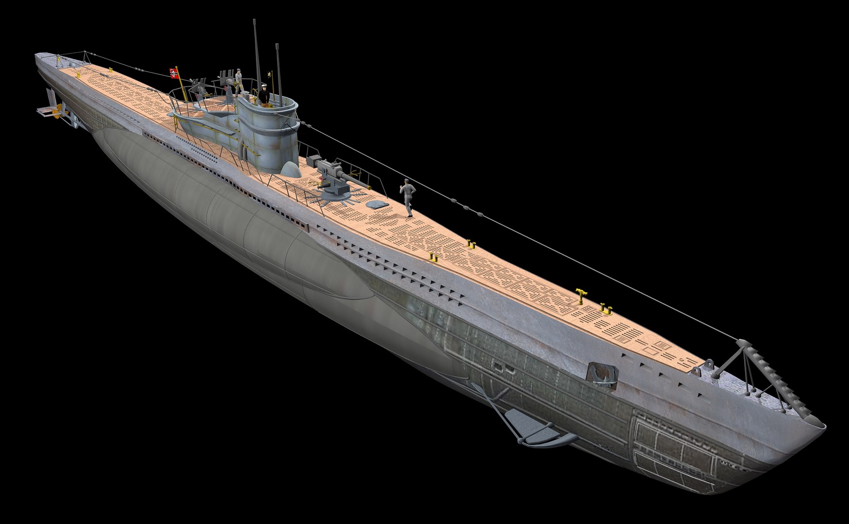 German U-boat Type Vii 3d Max