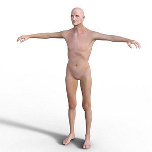3d realistic rigged old man