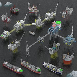 oil rig platform fpso 3D model