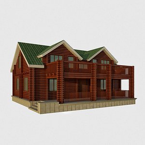 wooden house 3D