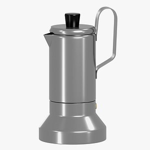 METALLISK Espresso maker for cooktop stainless steel 3D