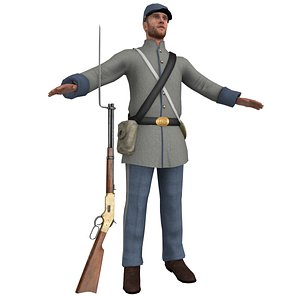 confederate soldier 3D model