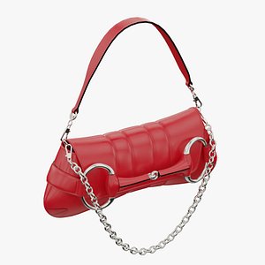 GUCCI Horsebit Chain Medium Shoulder Bag Red