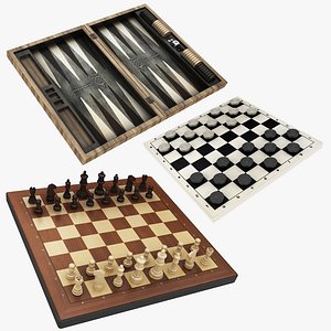 backgammon chess draughts 3D model