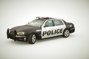 3d model generic police sedan