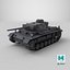 Tanque Alemão Panzer III ausf M da Segunda Guerra Mundial Cinza