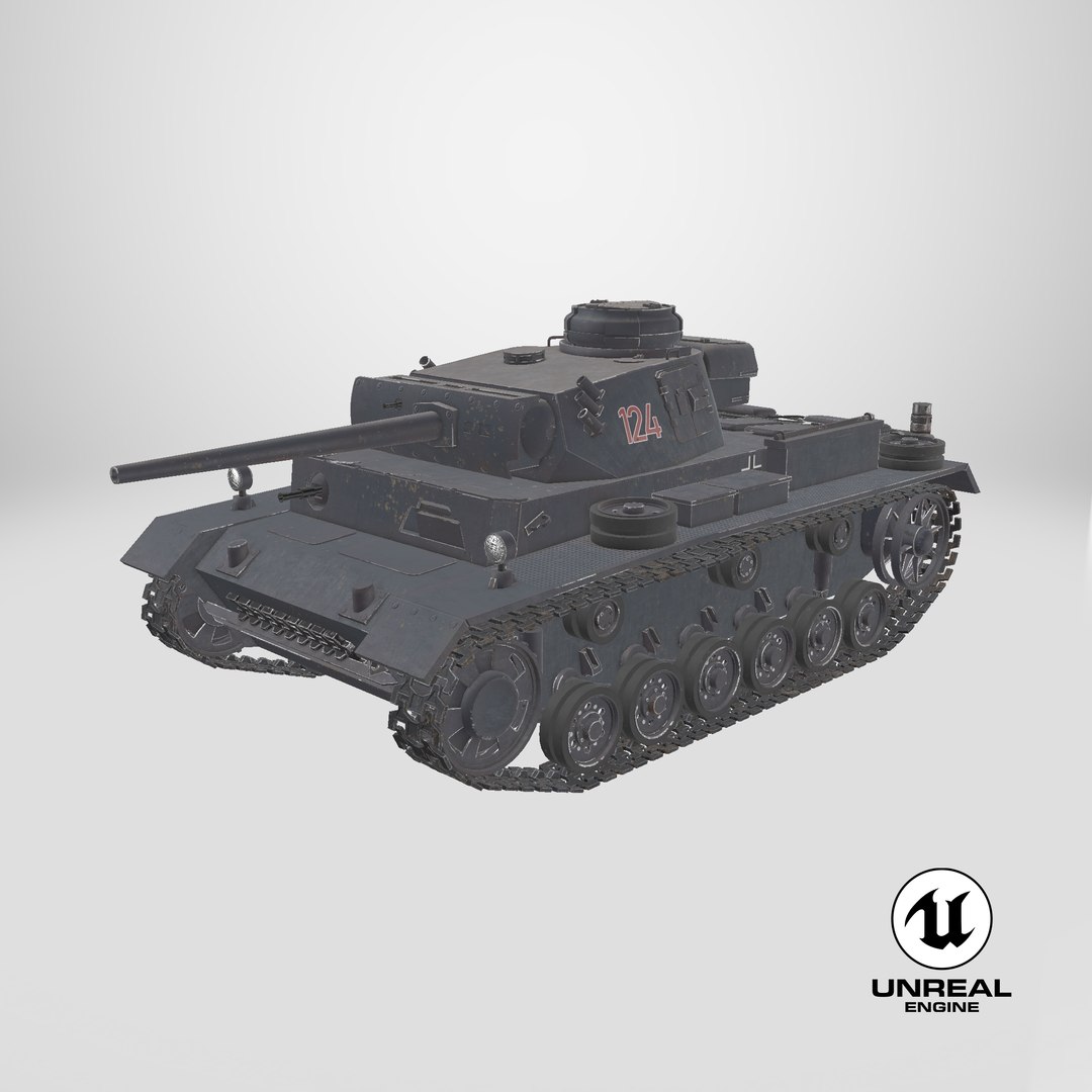 German Panzer III ausf M WWII Tank Grey 3D model https://p.turbosquid.com/ts-thumb/Za/TWsI2n/fp/stemcell_unreal_render/png/1706213645/1920x1080/fit_q87/475c2dcfc6f5dd267a925d98f0e0c8db009ca417/stemcell_unreal_render.jpg
