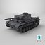 Tanque Alemão Panzer III ausf M da Segunda Guerra Mundial Cinza