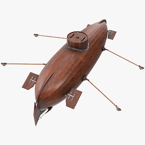 3D model Realistic Model of Drebbel Submarine Rigged for Cinema 4D