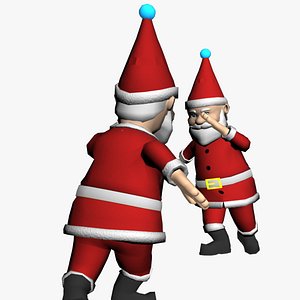 Two Santa Claus Christmas Dance Animated 3D model