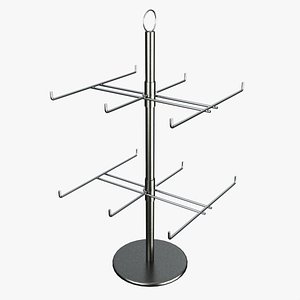 Two Tier Counter Top Spinner with hooks 3D model
