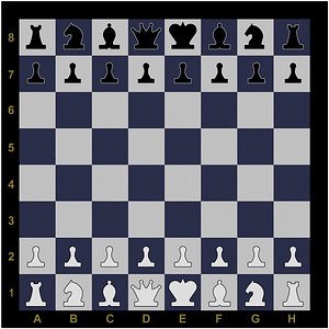 Chess demo board with figures.