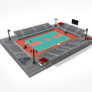3D Outdoor Basketball Stadium model
