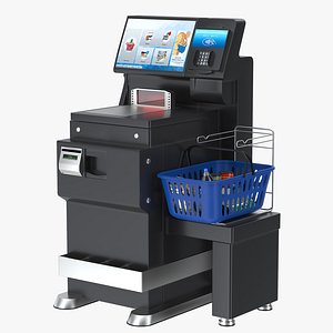 Self Service Checkout System Black with Basket
