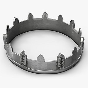 3D Vintage Silver Crown model