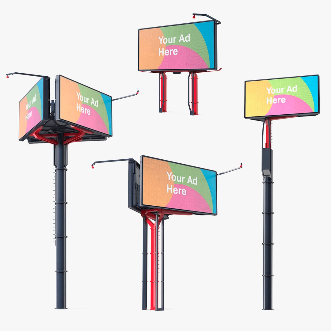 Digital Billboards Collection 2 3D model preview