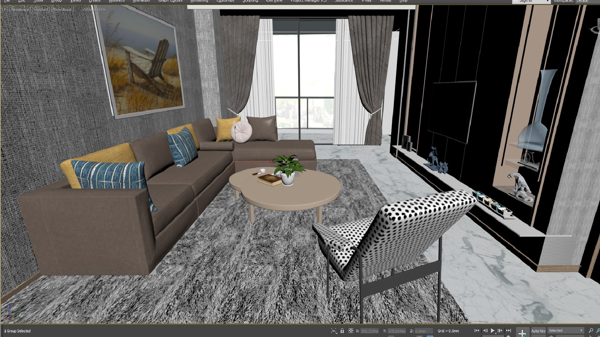 3D 77- - Modern Living Room Model - TurboSquid 2026702