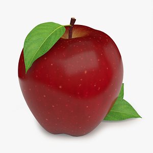 realistic red apple 3d model