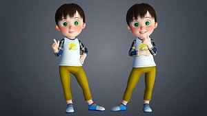 Cartoon Baby Rigged Character 3D