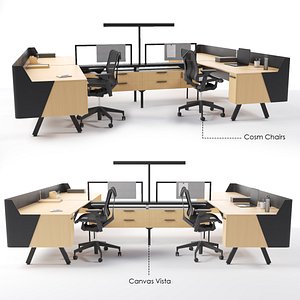 workstation canvas vista chairs 3D model