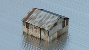 Rustic shed house 3D model