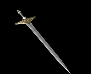 3d model of sword fantasy elf