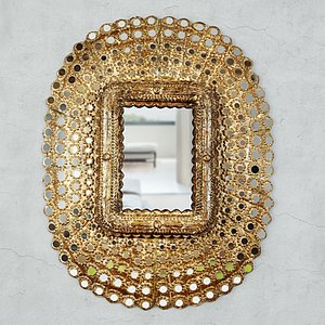 Gilt Wood Moorish Peacock Mirror