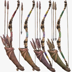 Bow Arrow Quiver Medieval Weapon Set