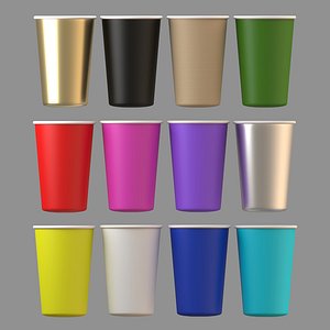 3D model paper glass collection