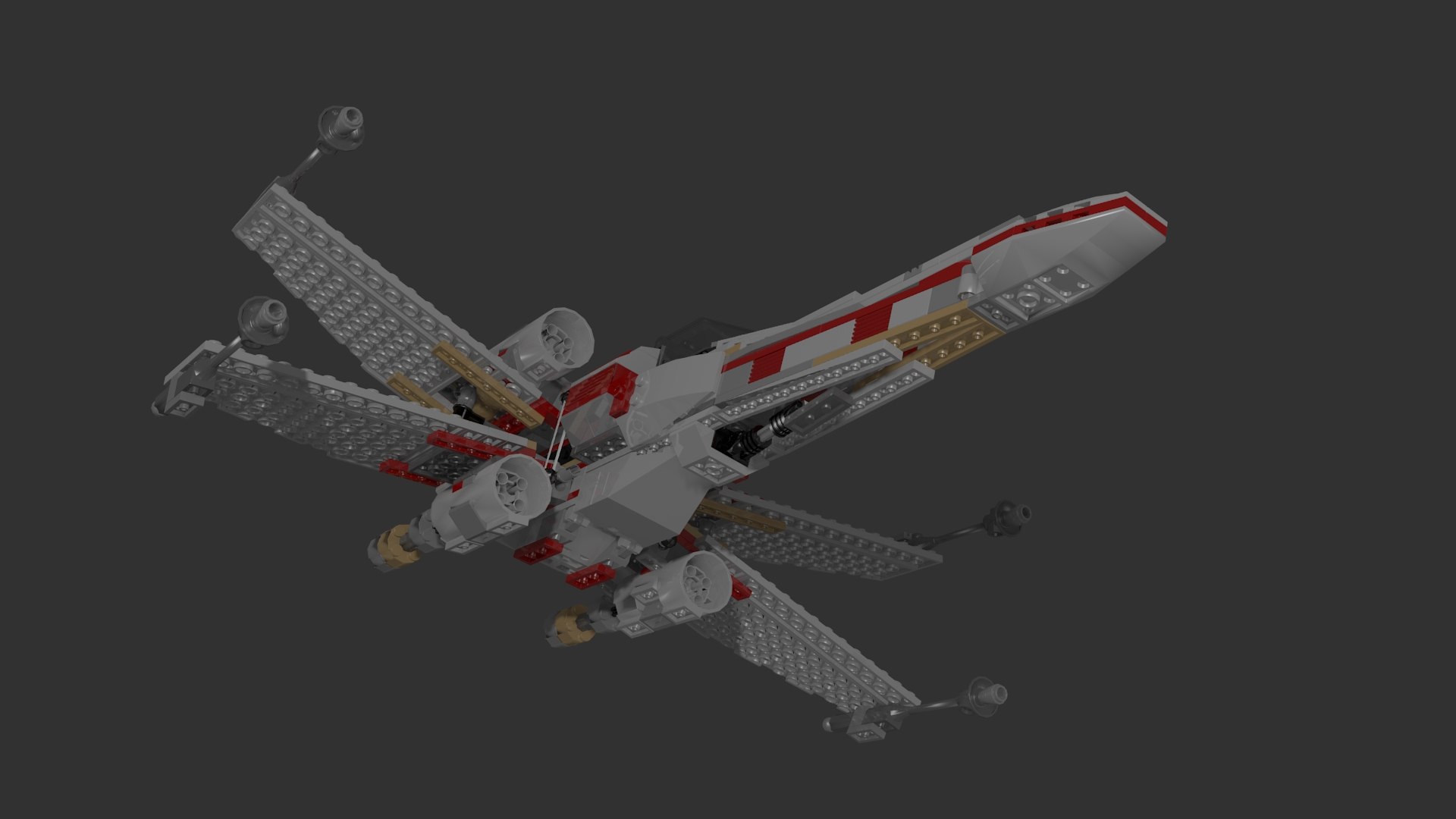 Lego X-wing 3d Blend