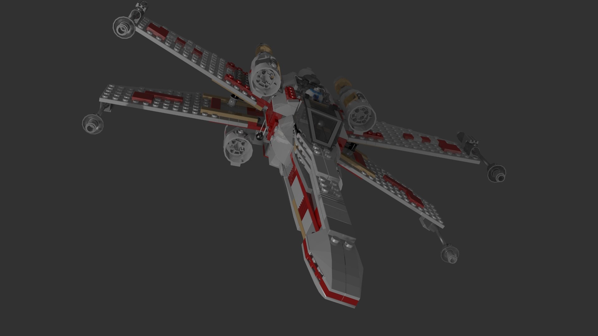 Lego X-wing 3d Blend