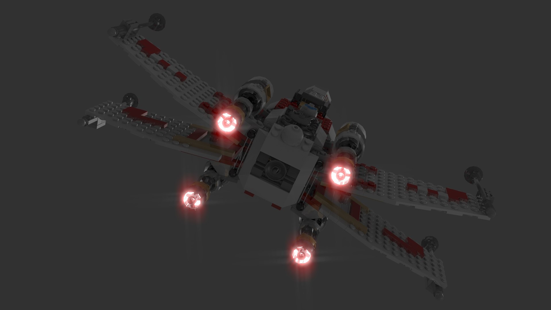 Lego X-wing 3d Blend