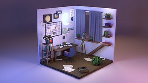 Cartoon cabinet 3D model 3D model