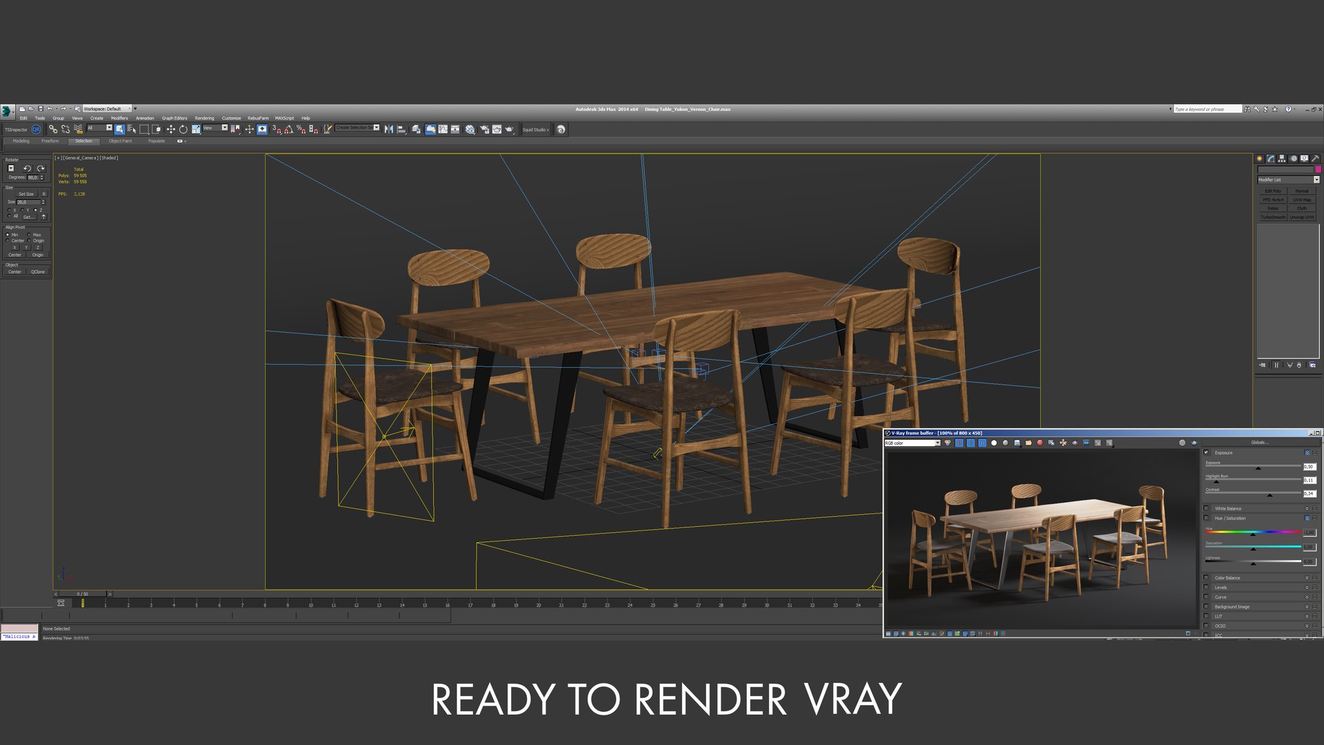 3D Realistic Dining Table Yukon - TurboSquid 1537586