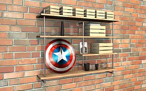 3d model of industrial shelf