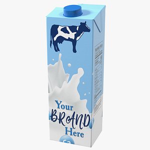 Mockup Aseptic Carton Package with Screw Cap Blue