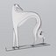 3D greyhound art deco